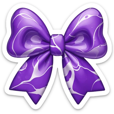 marble purple bow sticker