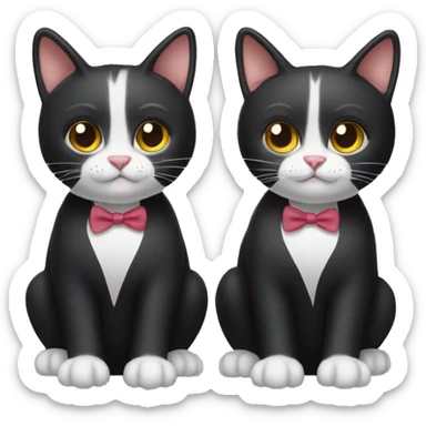 Two tuxedo cats sticker