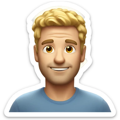 Australian dad with ring of light or halo on top of his head sticker