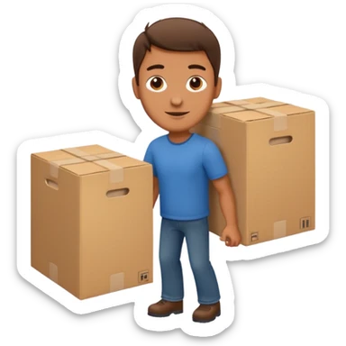 cargando cajas man sticker