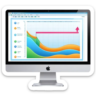 Create an emoji for animation and motion design. Show a computer monitor displaying moving cartoon creation process, with a timeline, keyframes, and motion effects. Use modern, vibrant colors. No emojis or smiley faces. Transparent background. sticker