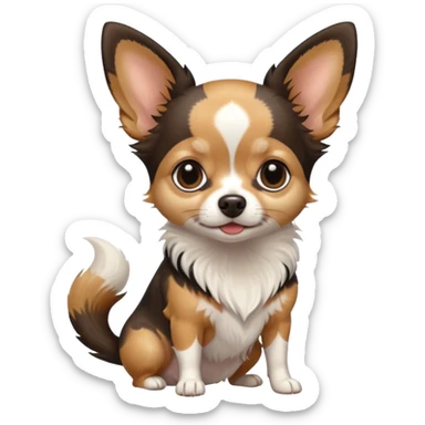 Tricolor longcoat chihahua sticker