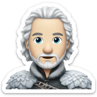 john snow from game of thrones on ice dragon sticker