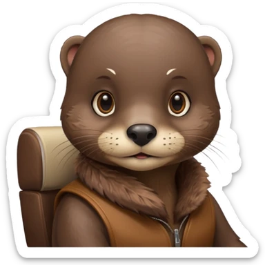 Otter on an airplane sticker