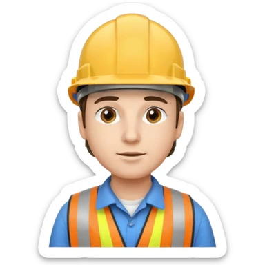 engineer, looking sideways wearing a hard hat  sticker