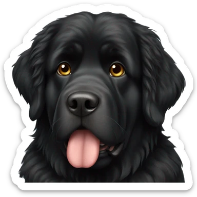 Black Newfoundland dog sitting sticker