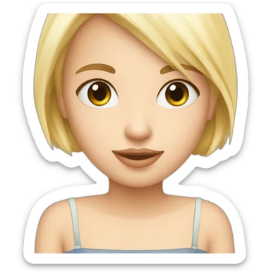 Jeune femme blonde mince avec petit chat sticker