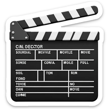 movie clapperboard mid-snap sticker