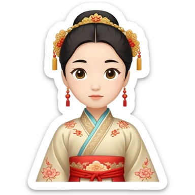 Chinese person wearing traditional hanfu sticker