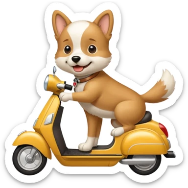 Dog on a scooter sticker