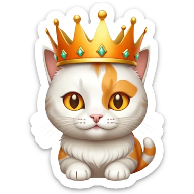 Cat wearing a crown sticker