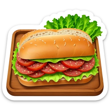 Salami sandwich on a tray sticker