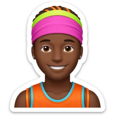 Basketball guy with neon headband sticker
