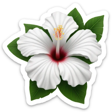white hibiscus sticker