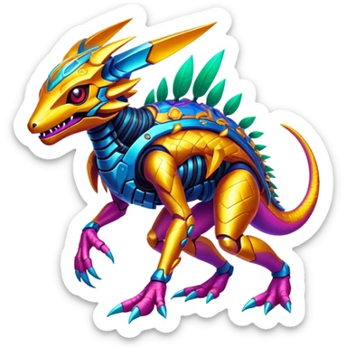  exotic tropical cyber-Protogen-Fakémon-Vernid-creature sticker