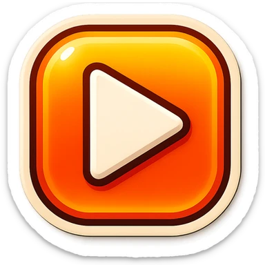 Graphic: 🎥 Play button icon (white) with yellow glow.
Animation: Play button pulses softly.
Background: Transparent.


 sticker
