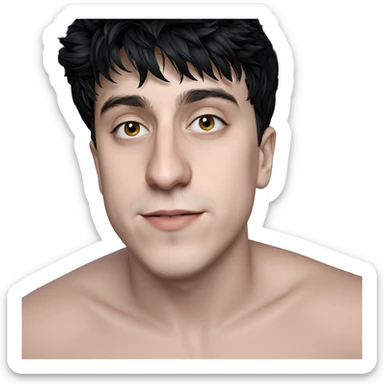 smiling boy with black hair sticker