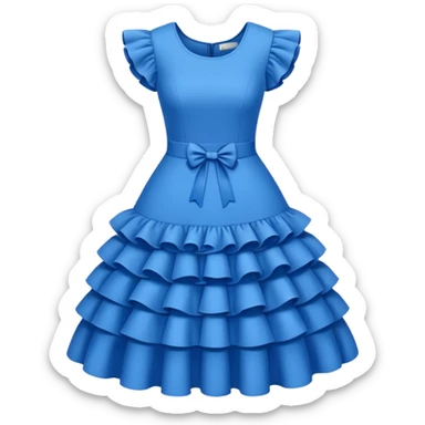  blue dress with ruffles sticker