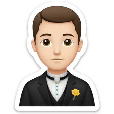 The priest presiding over the wedding sticker