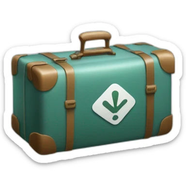 travel baggage with shield with a tick mark sticker