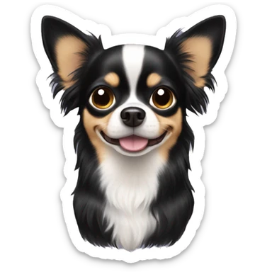 Long black hair chihuahua sticker