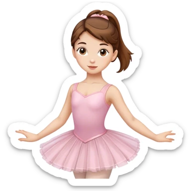 Girl with brown hair in a ballet uniform sticker