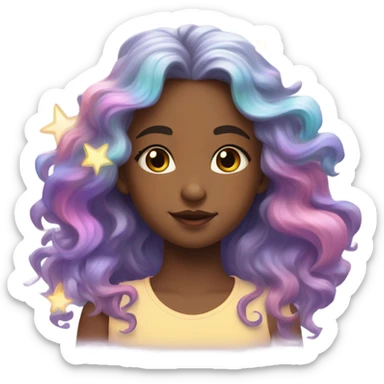 Girl dreaming about unicorns sticker