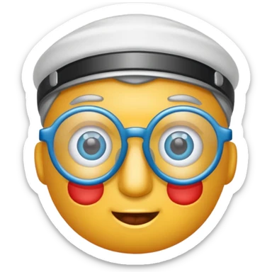 Wissenschaftler mit Brille und Blutegel auf dem Kopf sticker