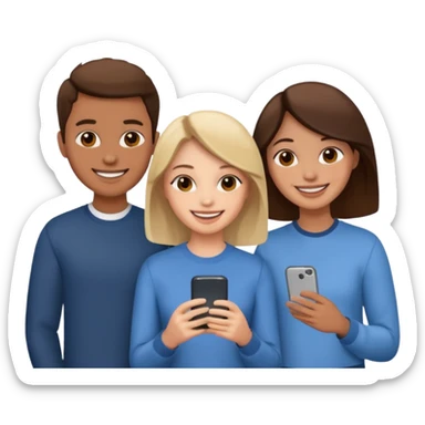 Three friends talking each other sticker