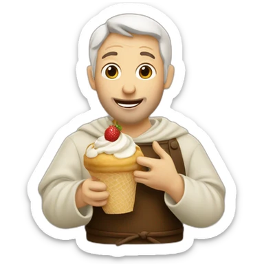 Francis of Assisi eating gelato sticker