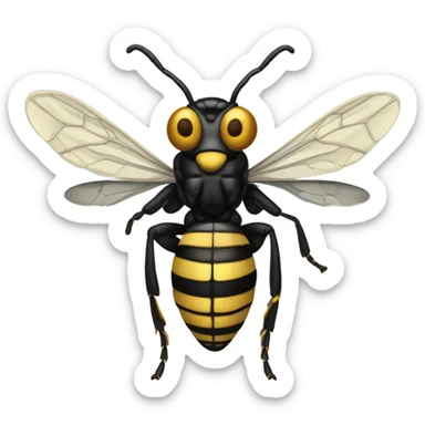 Realistic, scary wasp sticker