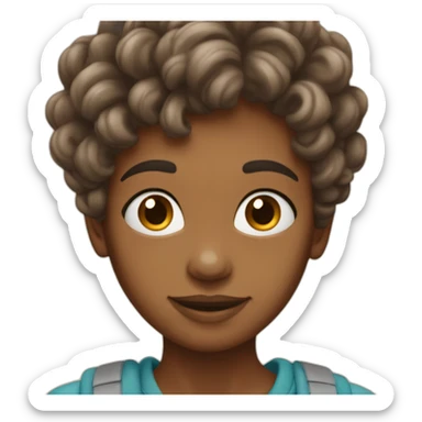 un adolescent au couleur caramel avec des cheveux crépus sticker