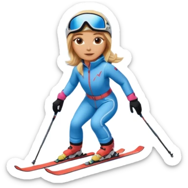 Woman Skiing , Bround Matterhorn sticker