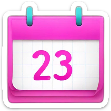 pink calendar sticker