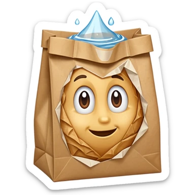 Brown Bag  With Water Inside sticker