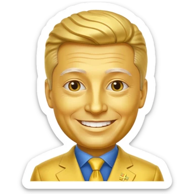 president of ukraine is gold, his skin made from gold sticker