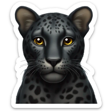 black leopard with wings sticker