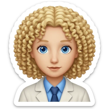 PROFESORA RUBIA, RIZOSA CON OJOS AZULES sticker