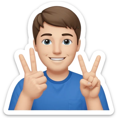 Mr Beast doing this sign "✌️" sticker