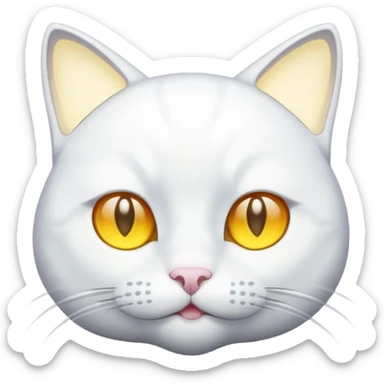 white cat luminous sticker