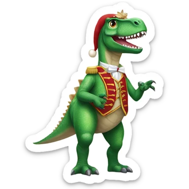 dinosaur in nutcracker costume  sticker
