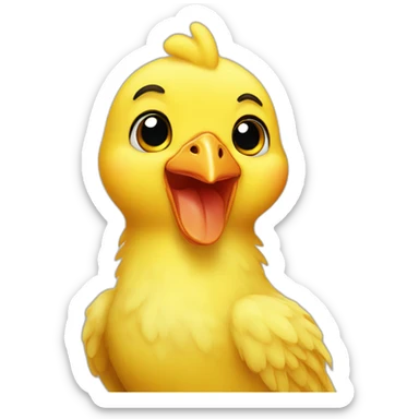 A yellow baby chicken sticker