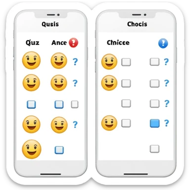 paper with multiple choice options a) and b) clearly visible, quiz sheet with answer choices sticker