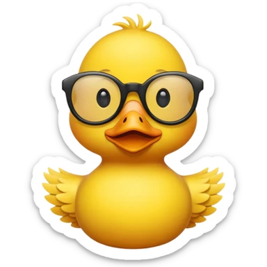 dame un pato amarillo con lentes de sol, lentes negros sticker