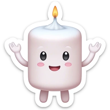 a cute marshmallow with tiny arms and legs sticker