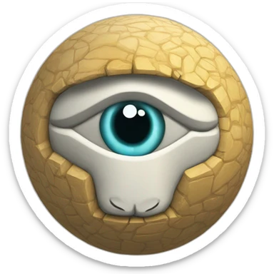 3d sphere with a cartoon Llama skin texture with Eye of Horus sticker