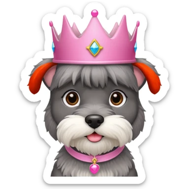 Schnauzer with princess hat sticker