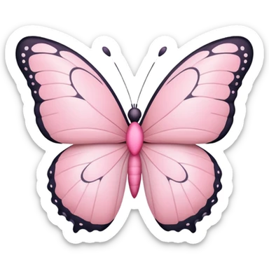 light pink butterfly with a heart pattern sticker