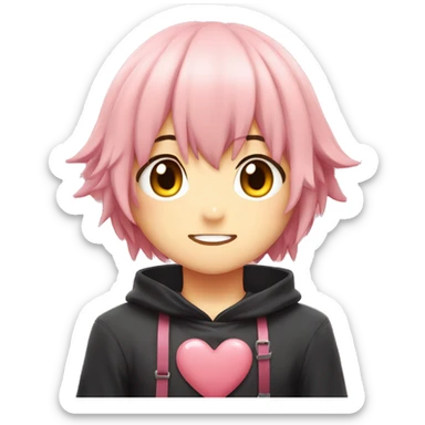 Astolfo from fate series in the middle of a heart sticker
