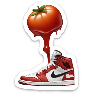 nike Jordan shoe with ketchup dripping down sticker